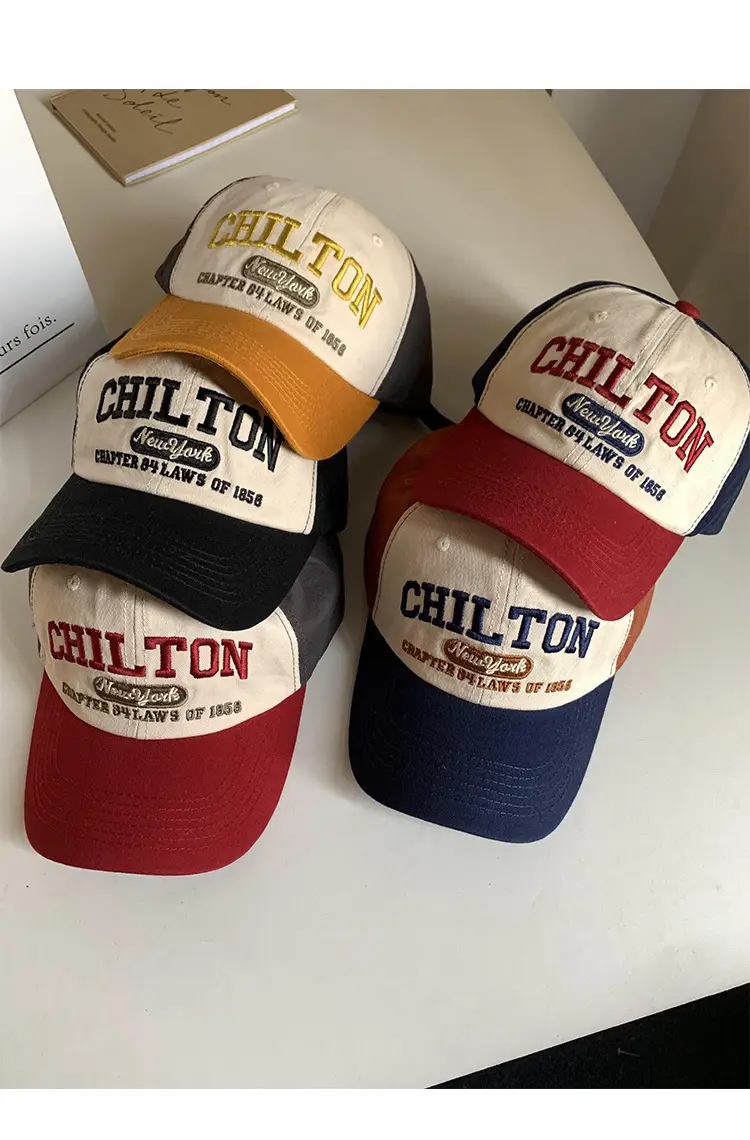 Women American Style Retro Letter Baseball Cap Wide Brim Big Face Cap — feature 11