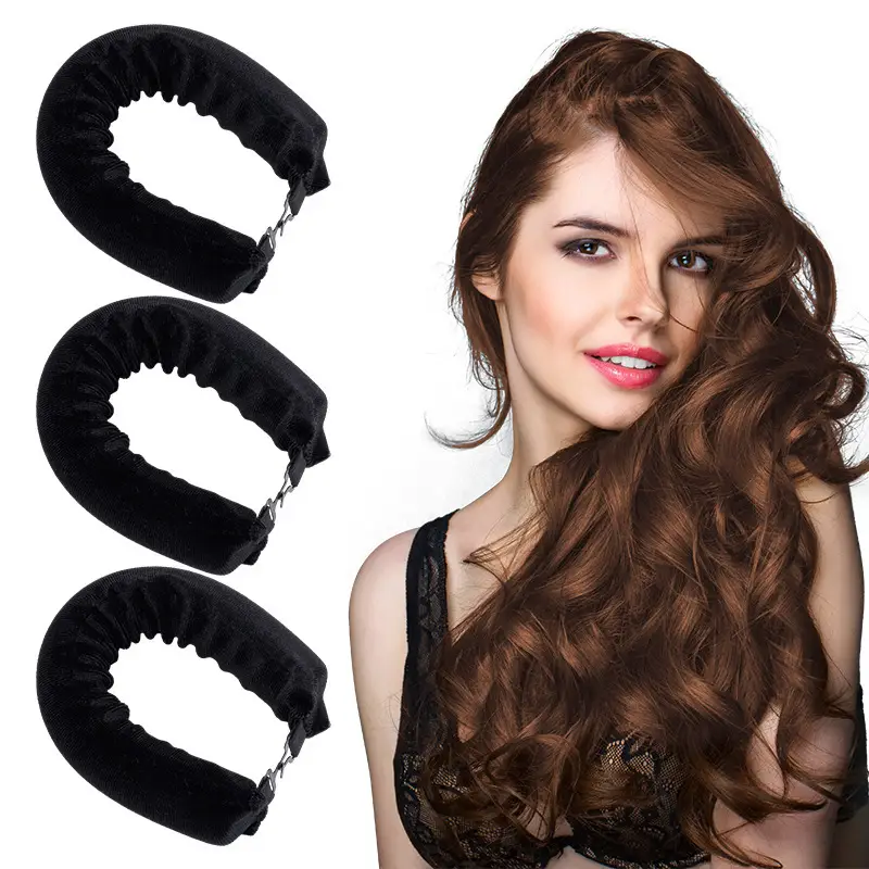 3-Piece Velvet Hair Curling Iron Set for Big Wave Curls - Image 9
