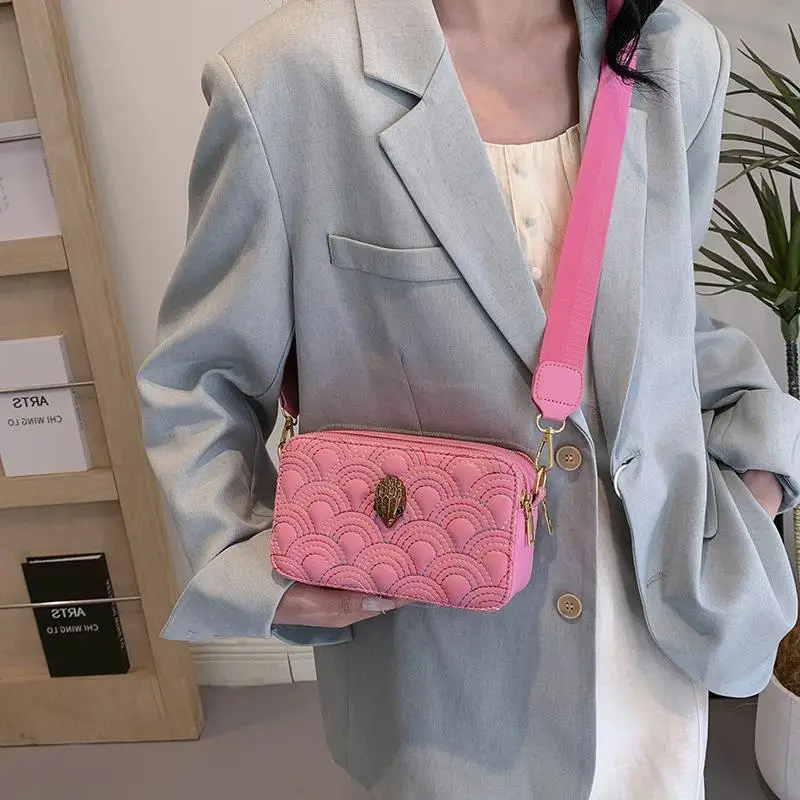 2026 Embroidered Crossbody Bag with Square Design