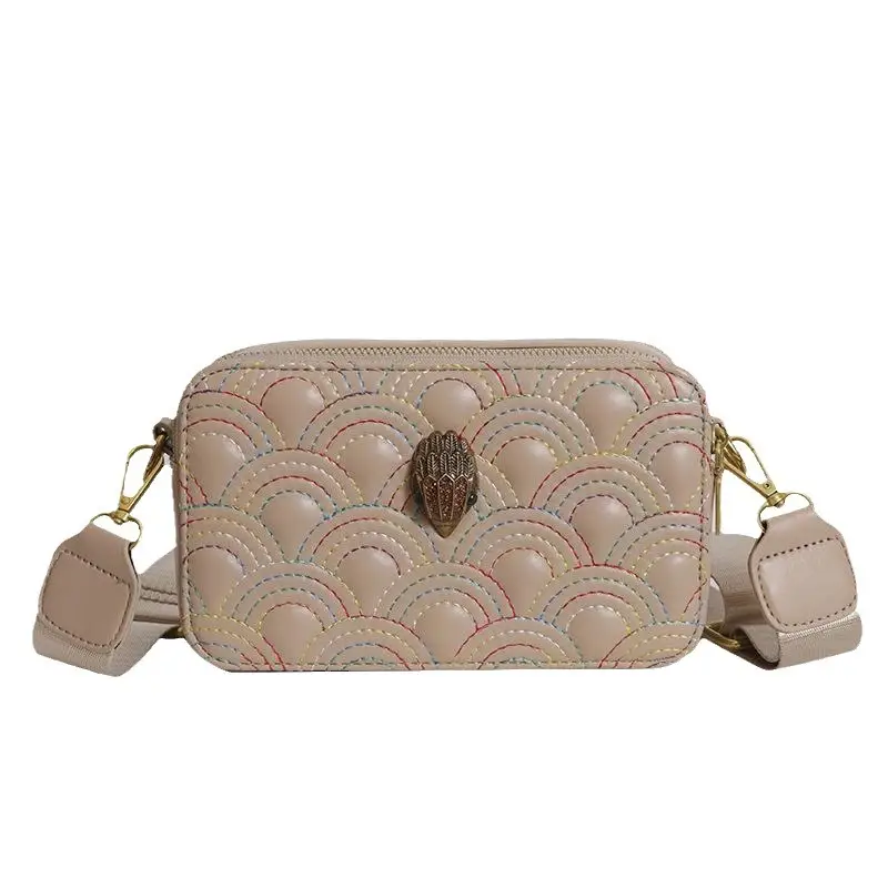 2026 Embroidered Crossbody Bag with Square Design