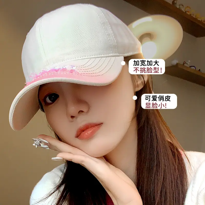 Women's Light Gray Baseball Cap with Wide Brim - Image 9