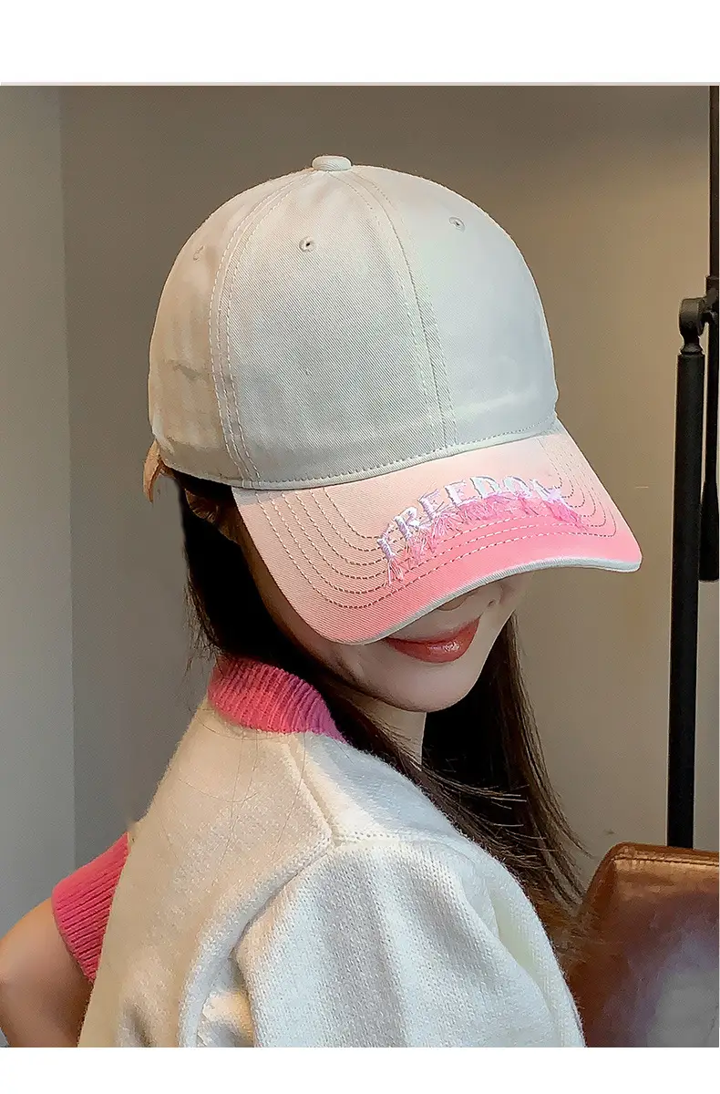 Women's Light Gray Baseball Cap with Wide Brim — feature 14