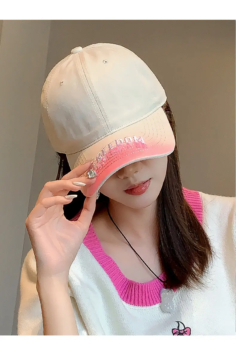 Women's Light Gray Baseball Cap with Wide Brim — feature 15