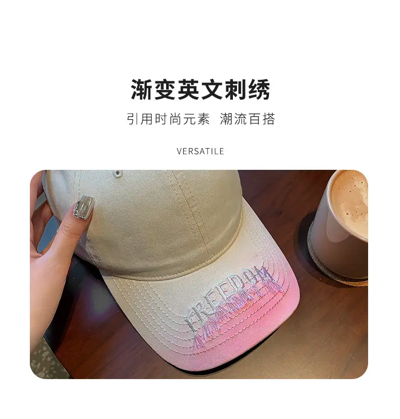 Women's Light Gray Baseball Cap with Wide Brim — feature 8