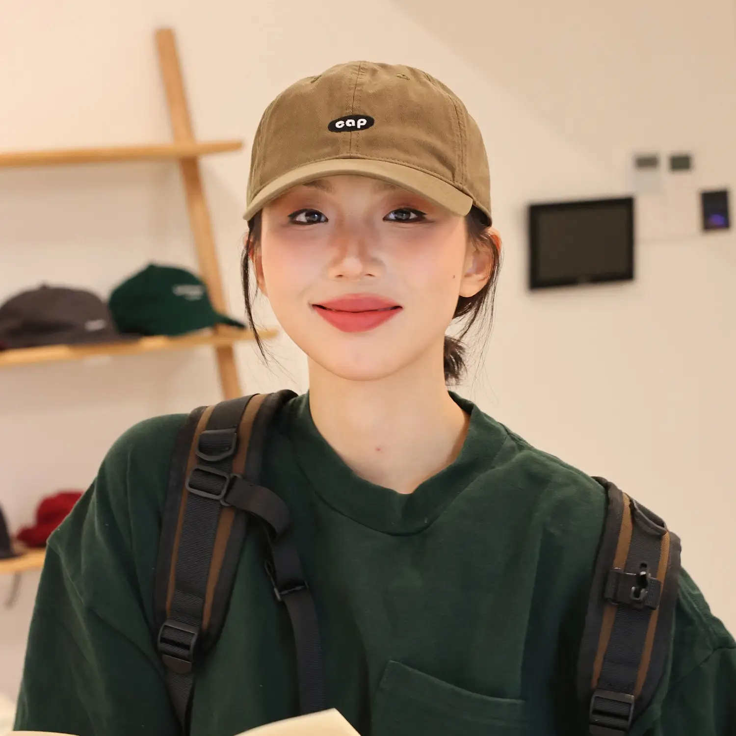 Black Japanese Embroidered Baseball Cap for Men Women Summer Sun Protection - Image 3