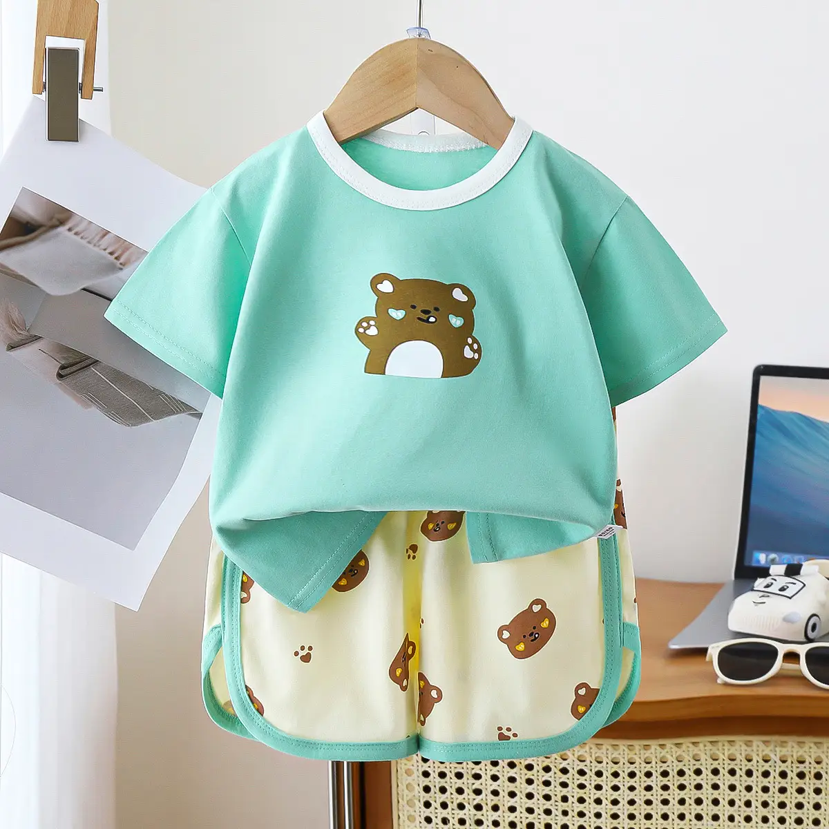 Kids Cotton Short Sleeve Baby Shorts Set Summer New Boys - Image 7