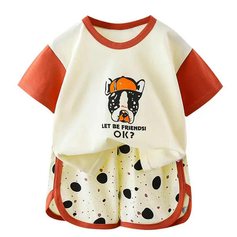 Kids Cotton Short Sleeve Baby Shorts Set Summer New Boys - Image 9