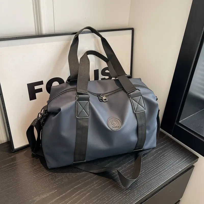 Navy Blue Large Capacity Shoulder Travel Bag - Image 8