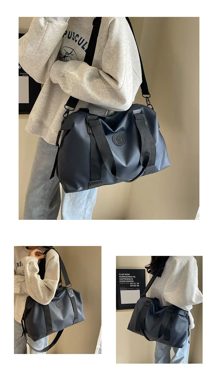 Navy Blue Large Capacity Shoulder Travel Bag — feature 13