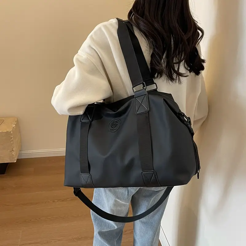 Navy Blue Large Capacity Shoulder Travel Bag - Image 2