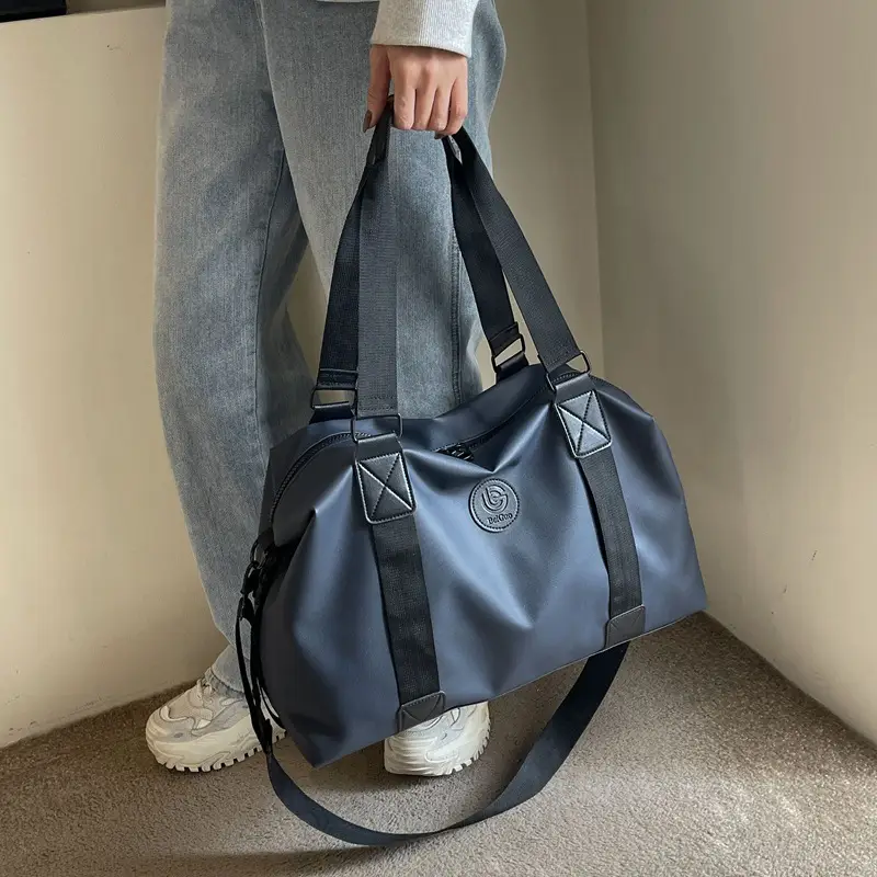 Navy Blue Large Capacity Shoulder Travel Bag - Image 4