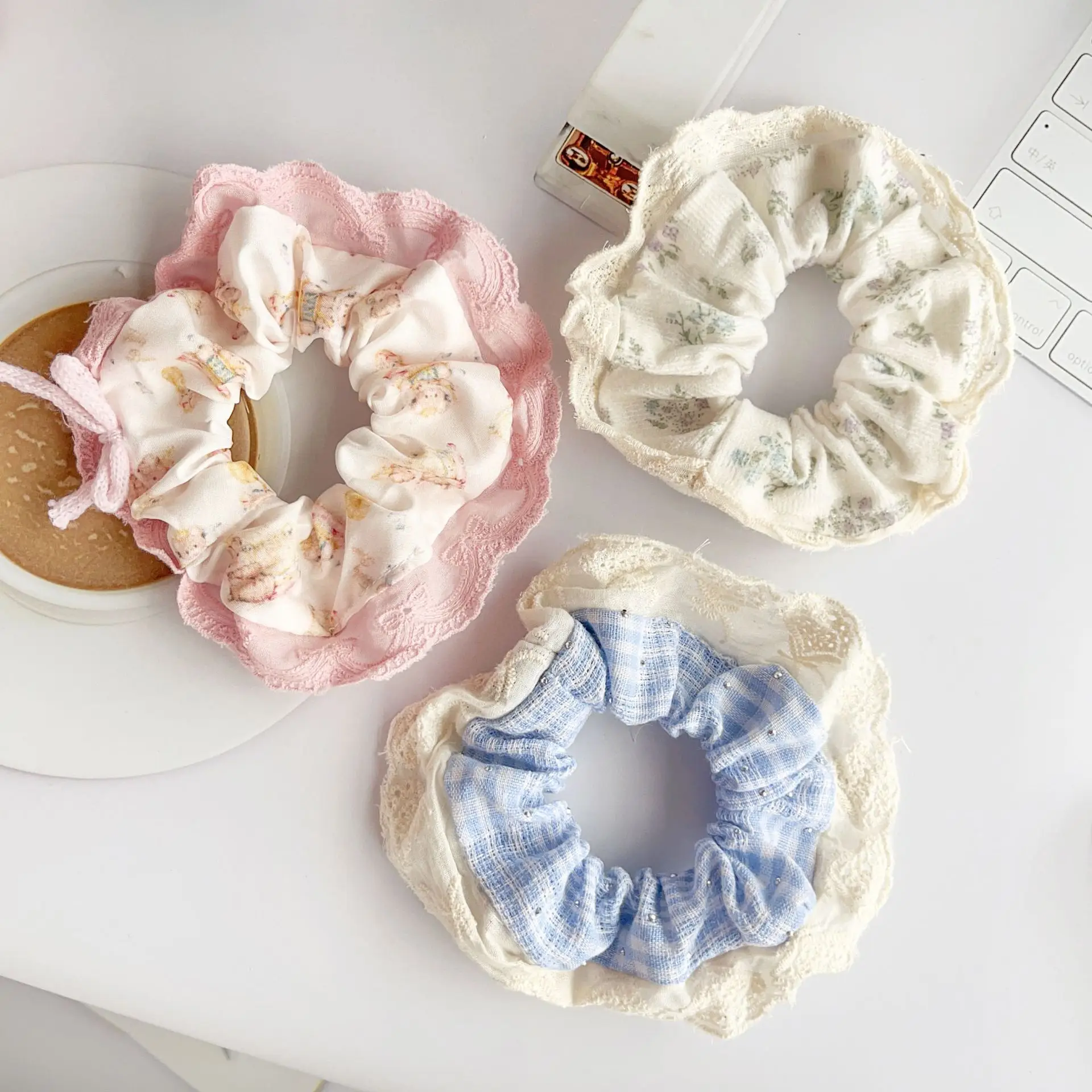 Fairy Net Hair Rings for Girls Pink White Blue - Image 7