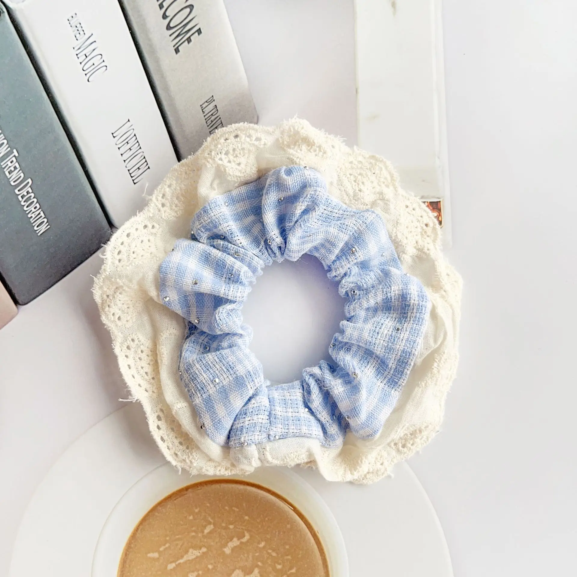 Fairy Net Hair Rings for Girls Pink White Blue - Image 3
