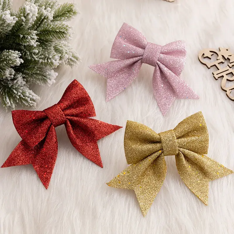 Glitter Bow Christmas Tree Pendant Decor - Image 9