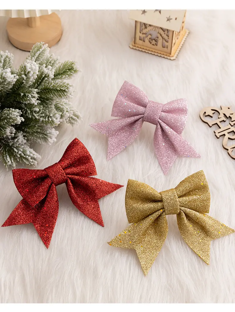 Glitter Bow Christmas Tree Pendant Decor — feature 3