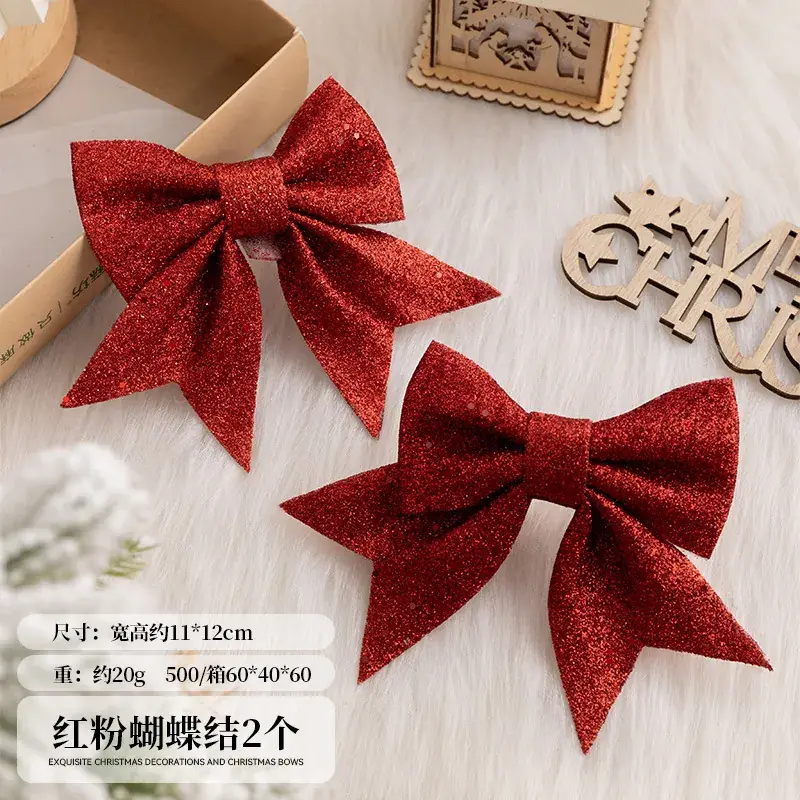Glitter Bow Christmas Tree Pendant Decor - Image 3