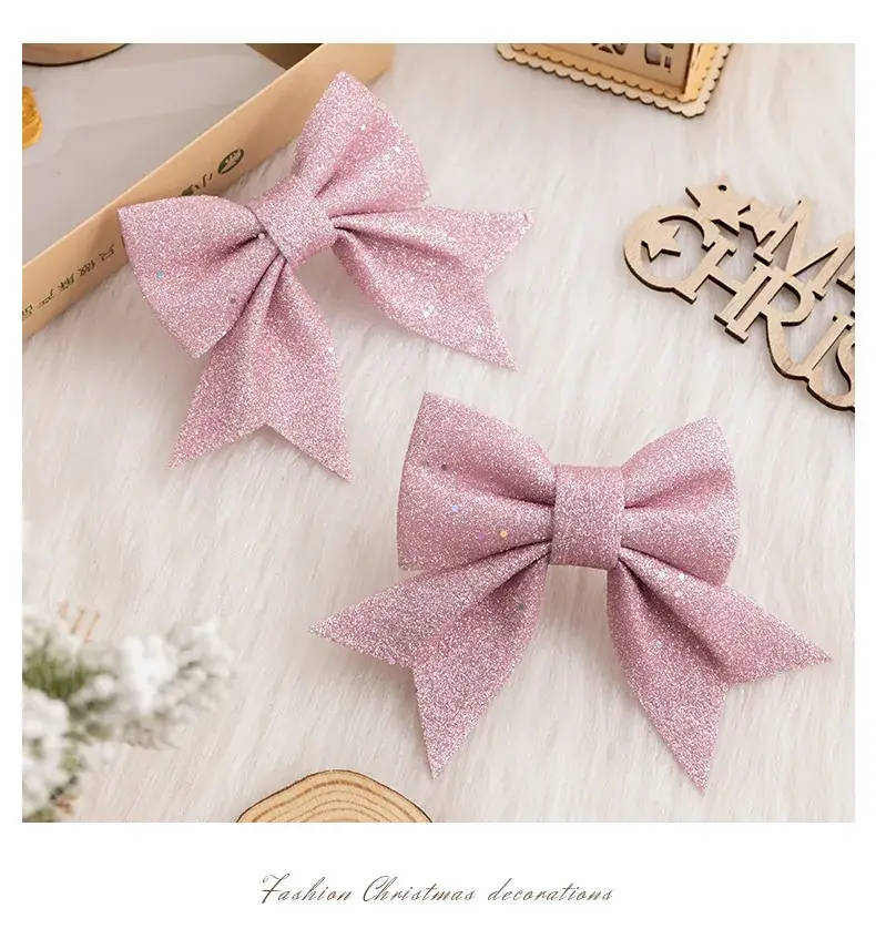Red Glitter Christmas Bow Decor Pendants — feature 6