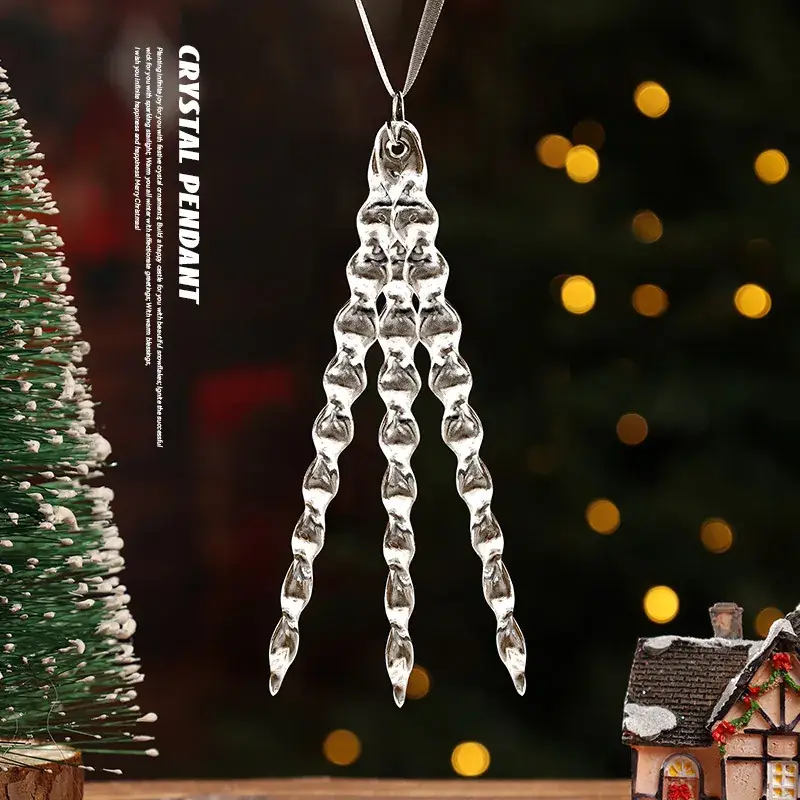 Crystal Snowflake Christmas Tree Pendant 8cm