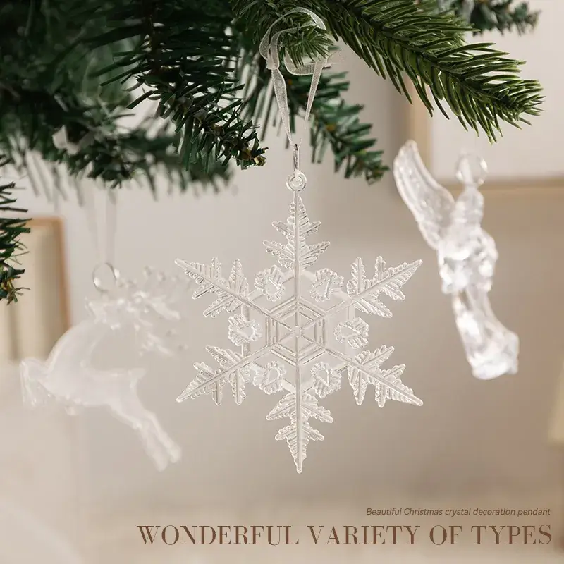 Crystal Snowflake Christmas Tree Pendant 8cm