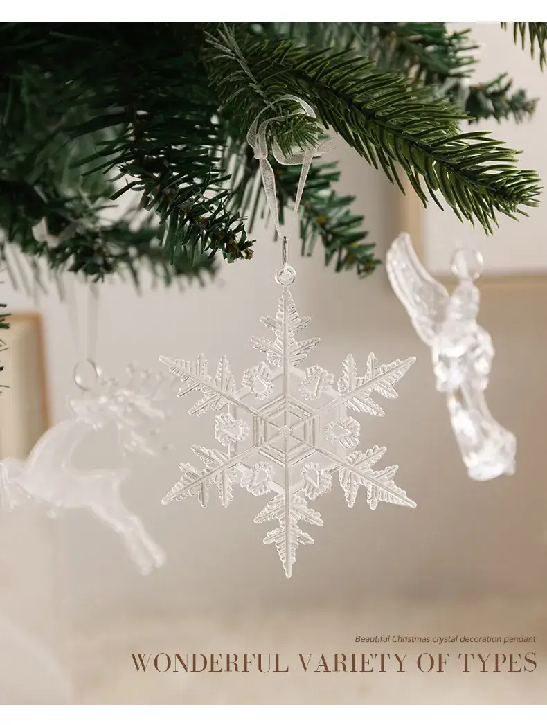 Crystal Snowflake Christmas Tree Pendant 8cm — feature 3