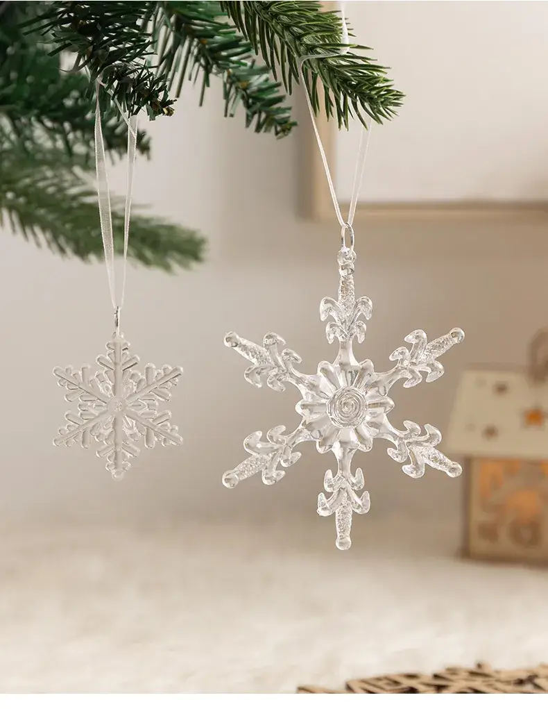 Crystal Snowflake Christmas Tree Pendant 8cm — feature 8