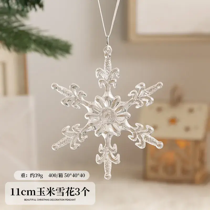 Crystal Snowflake Christmas Tree Pendant 8cm