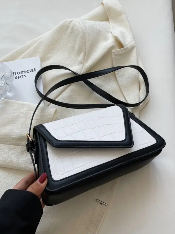 2026 Croc Underarm Bag Black White Crossbody - Image 6