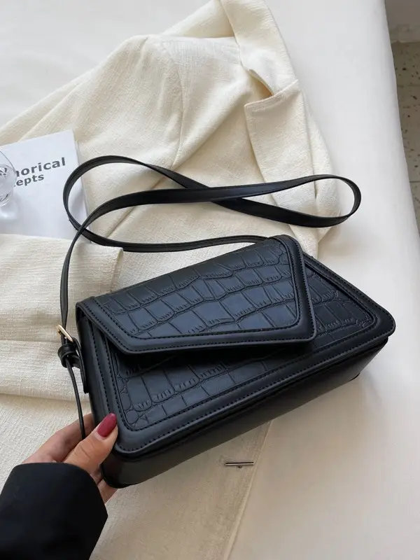 2026 Croc Underarm Bag Black White Crossbody - Image 8