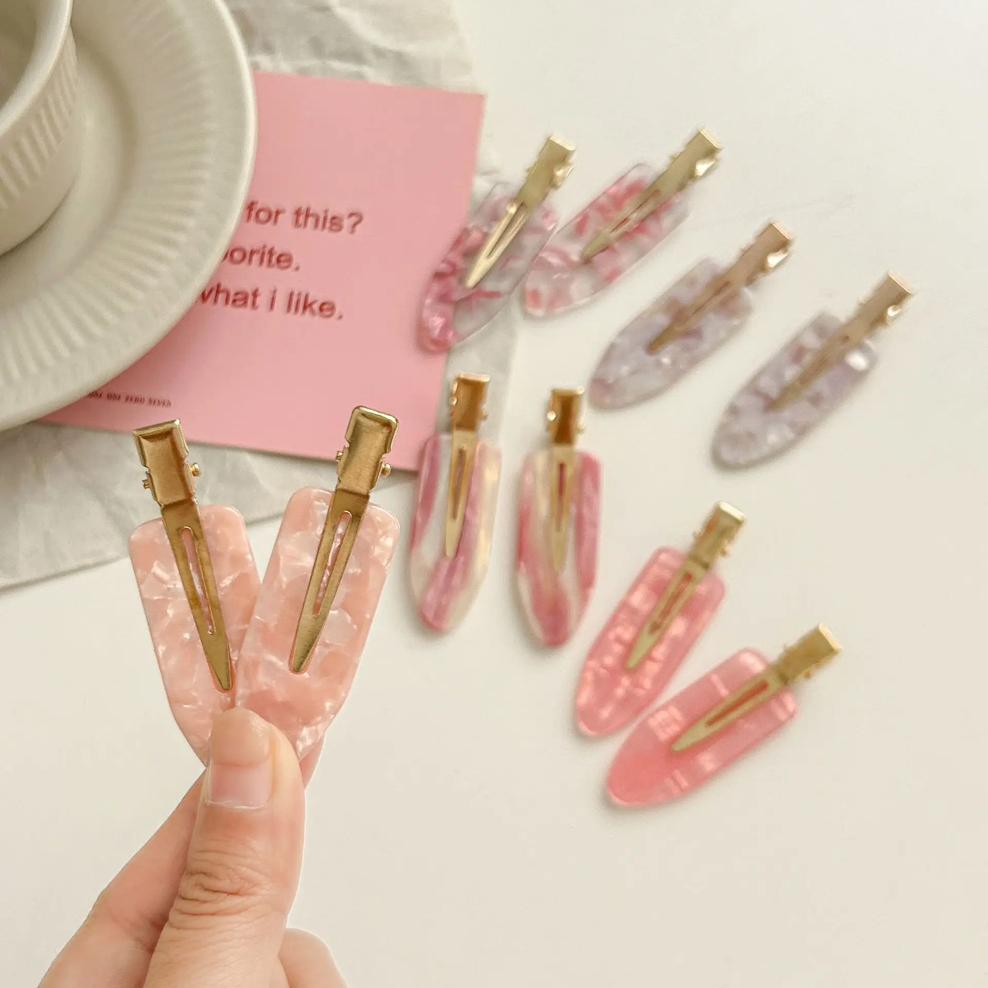 Two Instas Ins Style Cherry Blossom Hairpins with Gold Clips - Image 8