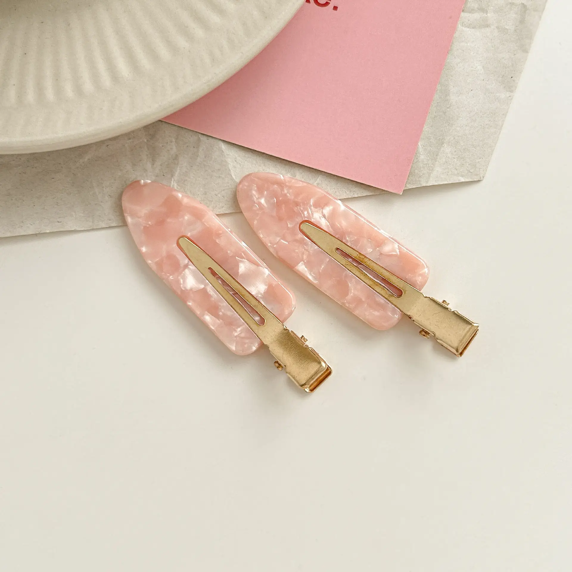 Two Instas Ins Style Cherry Blossom Hairpins with Gold Clips - Image 2