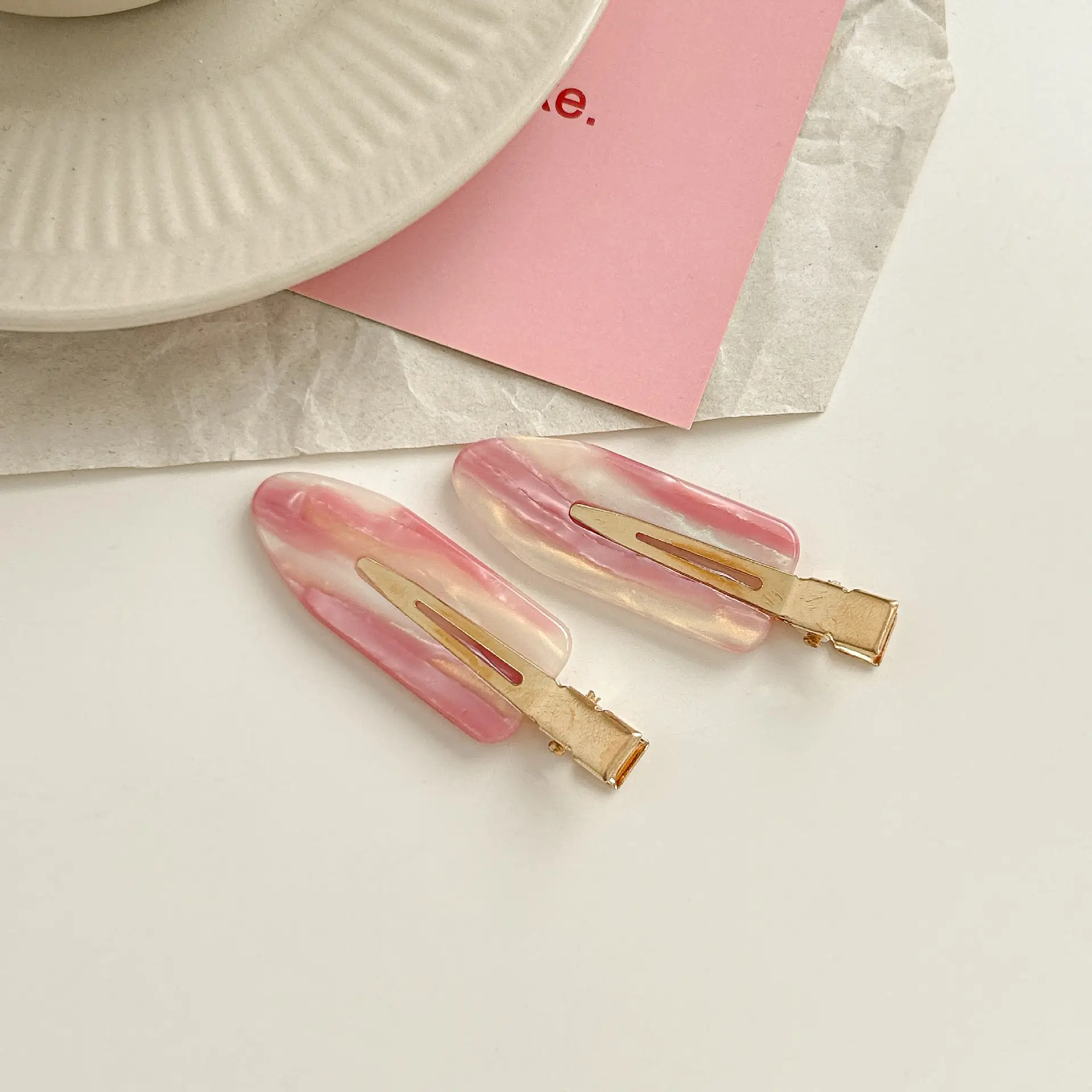 Two Instas Ins Style Cherry Blossom Hairpins with Gold Clips - Image 4