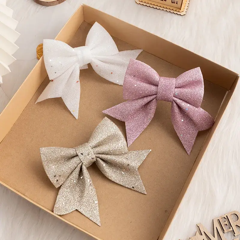 Red Glitter Bow Decor for Christmas Tree & Home