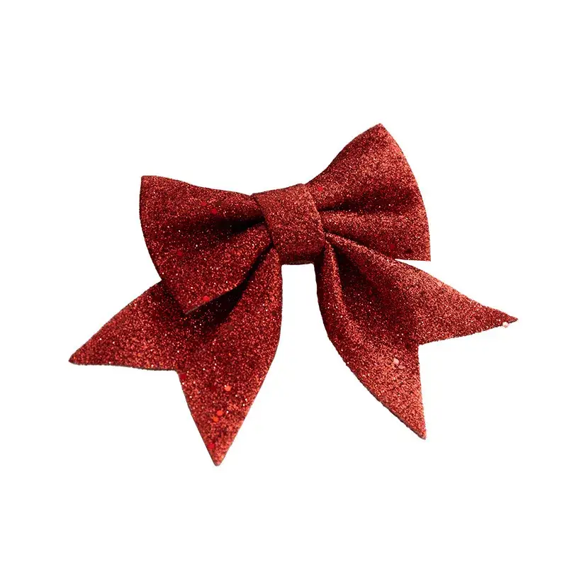 Red Glitter Bow Decor for Christmas Tree & Home