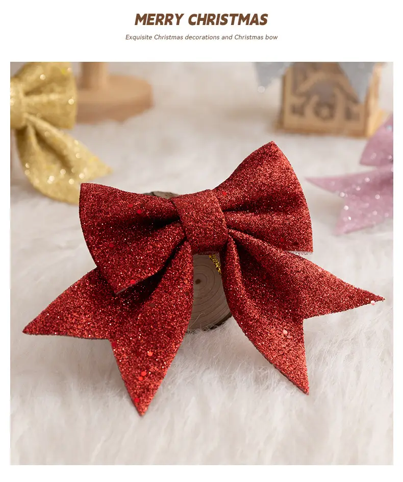 Red Glitter Bow Decor for Christmas Tree & Home — feature 3