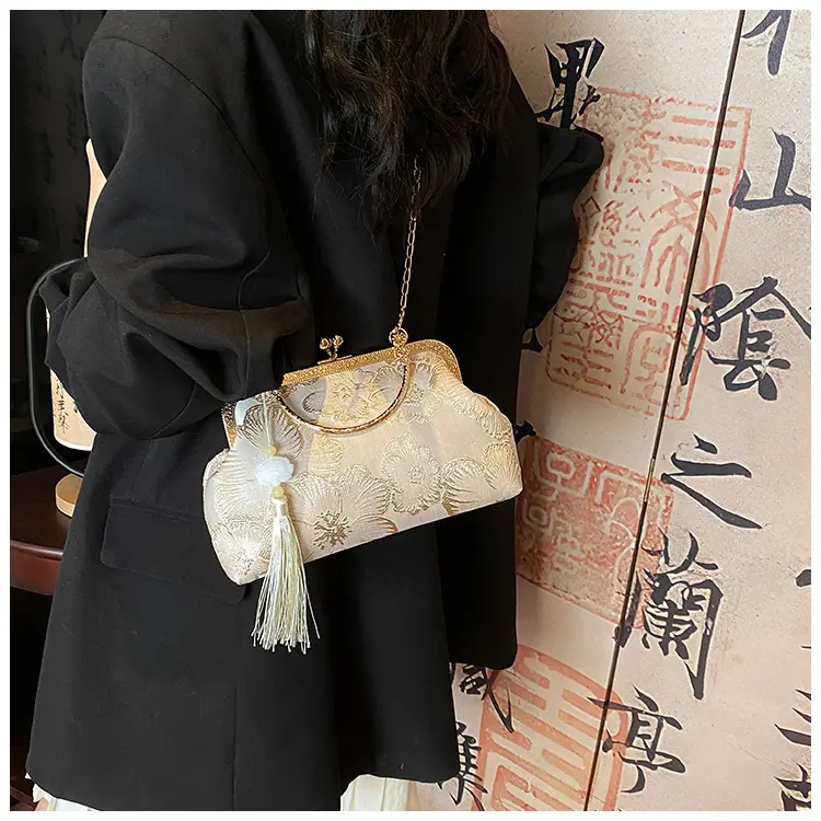 Embroidered Gold Handbag for Women's Evening Party — feature 13