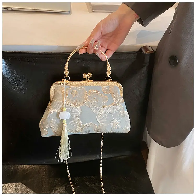 Embroidered Gold Handbag for Women's Evening Party — feature 18