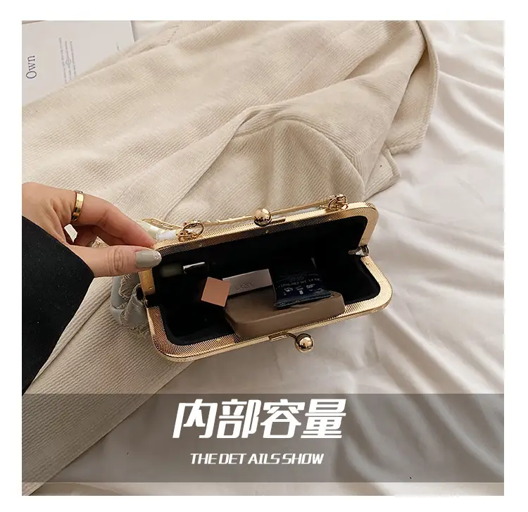 Embroidered Gold Handbag for Women's Evening Party — feature 2