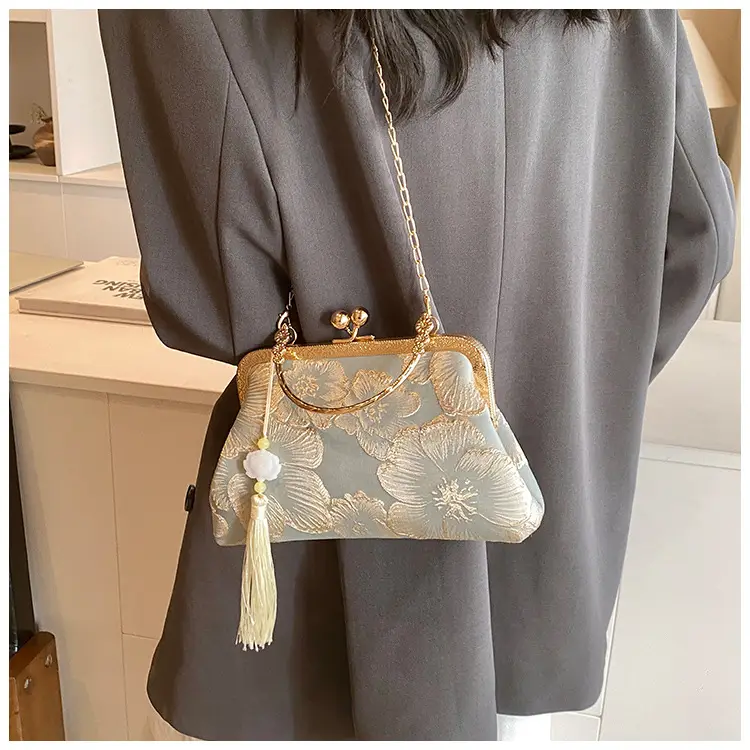 Embroidered Gold Handbag for Women's Evening Party — feature 22