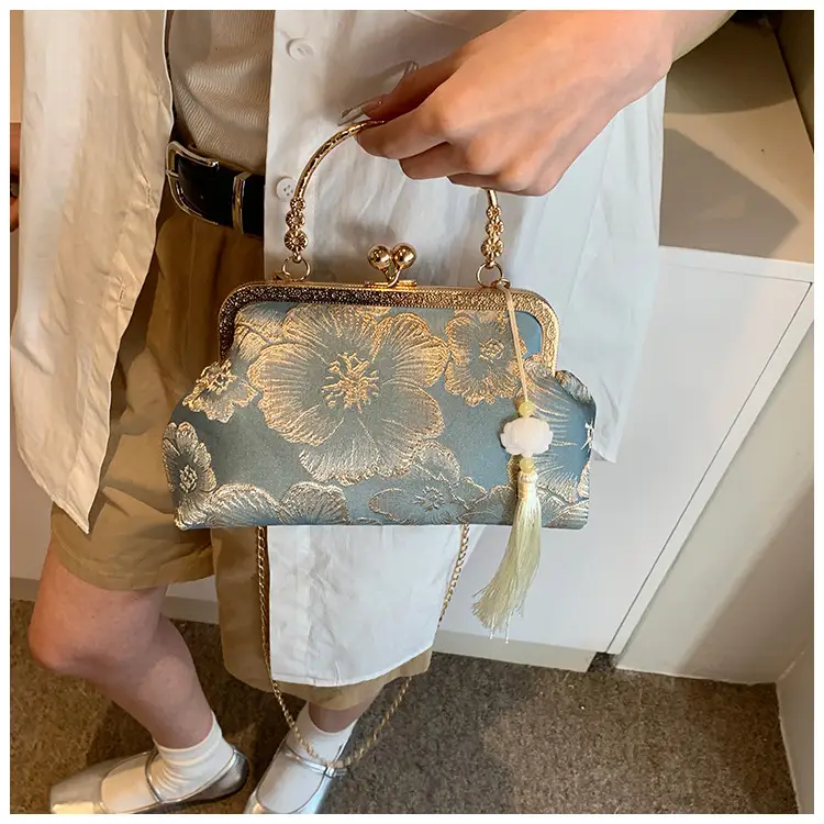Embroidered Gold Handbag for Women's Evening Party — feature 23
