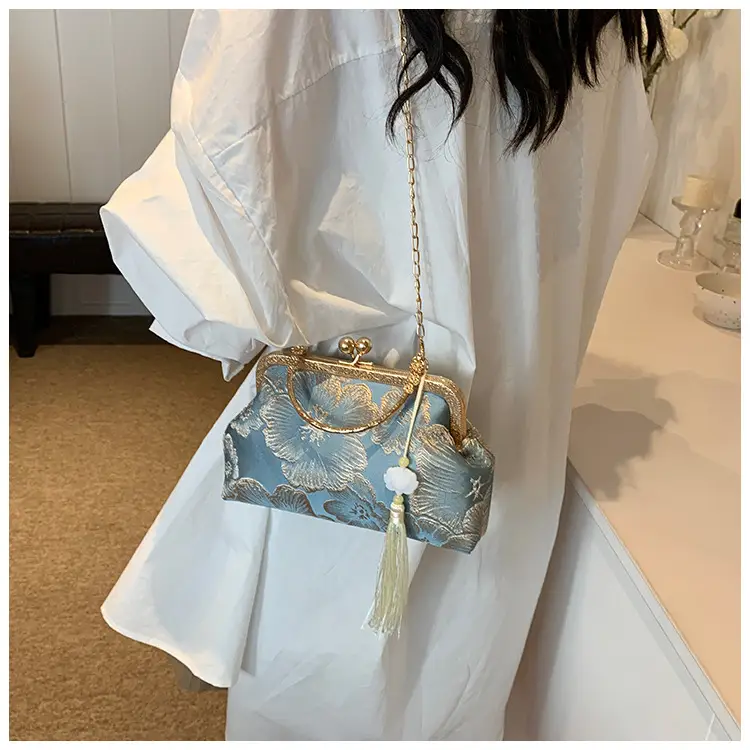Embroidered Gold Handbag for Women's Evening Party — feature 24