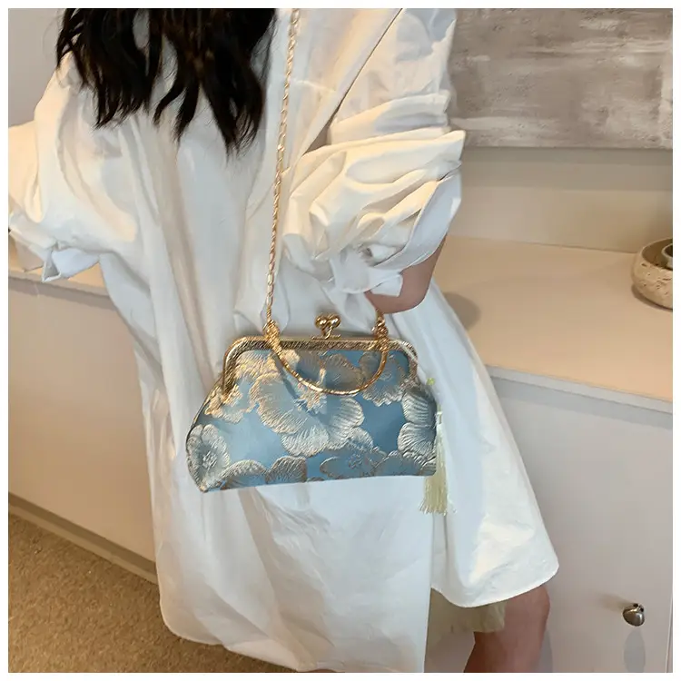 Embroidered Gold Handbag for Women's Evening Party — feature 25