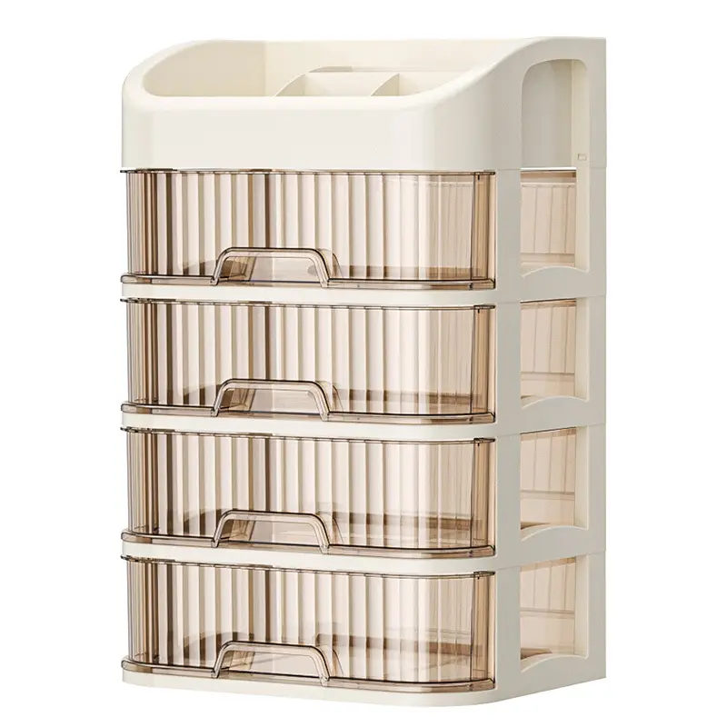 Golden Layered Makeup Storage Rack for Vanity