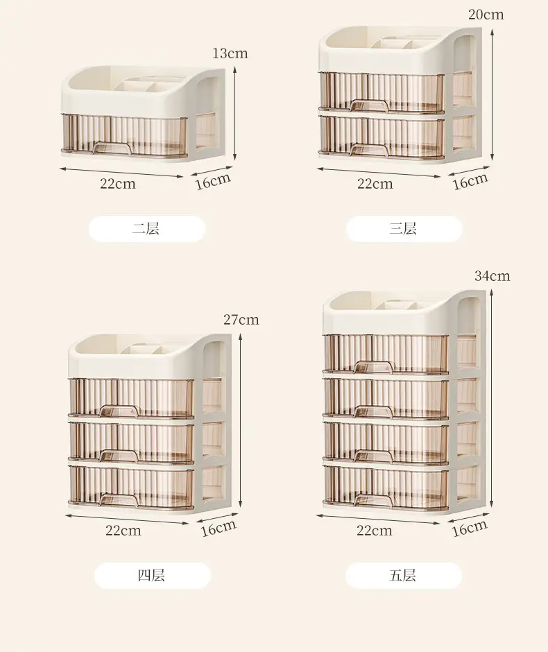 Golden Layered Makeup Storage Rack for Vanity — feature 12
