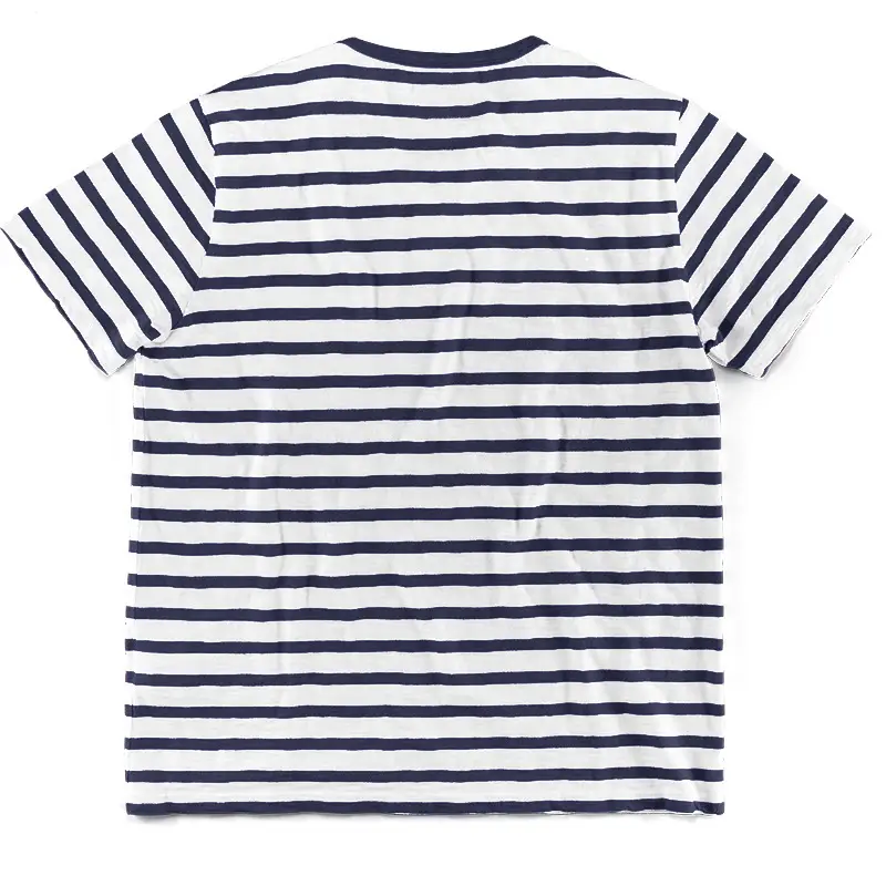 Men Striped T-Shirt Black White Round Neck Summer Casual — feature 9