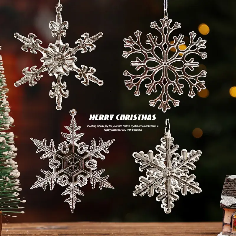 Crystal Star Pendant for Christmas Tree Decor 4.5cm