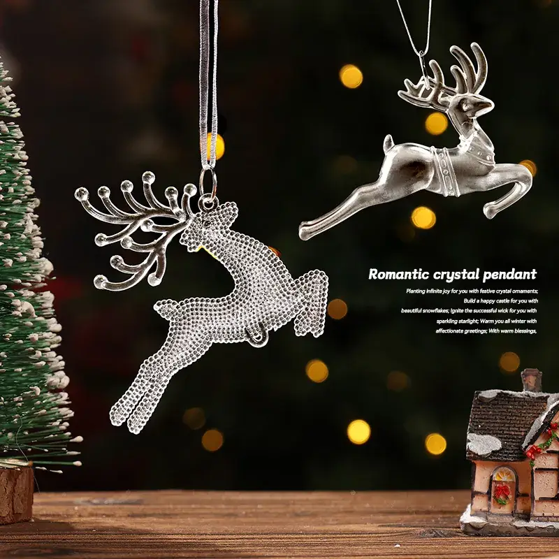 Crystal Star Pendant for Christmas Tree Decor 4.5cm