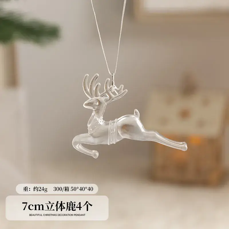 Crystal Star Pendant for Christmas Tree Decor 4.5cm