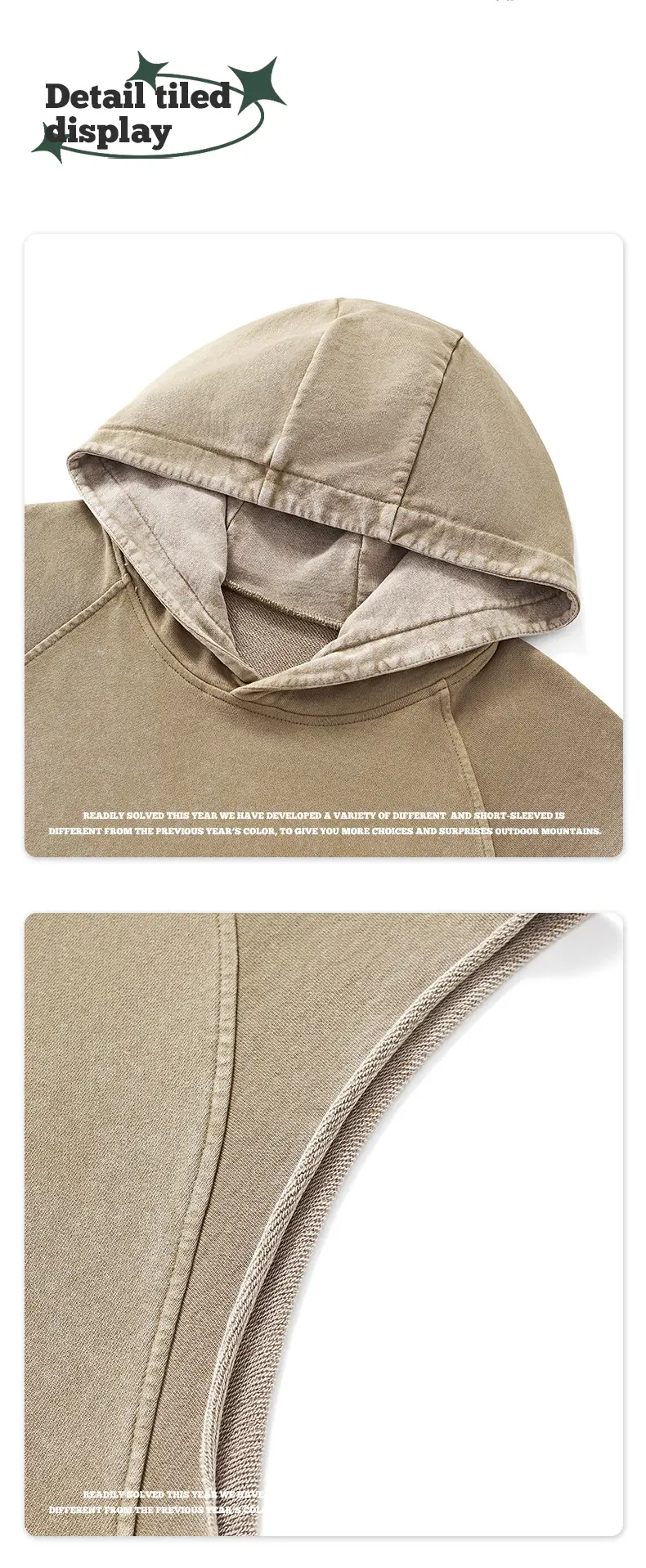310g Heavy Duty Wash Hooded Vest for Men Olive Green — feature 21
