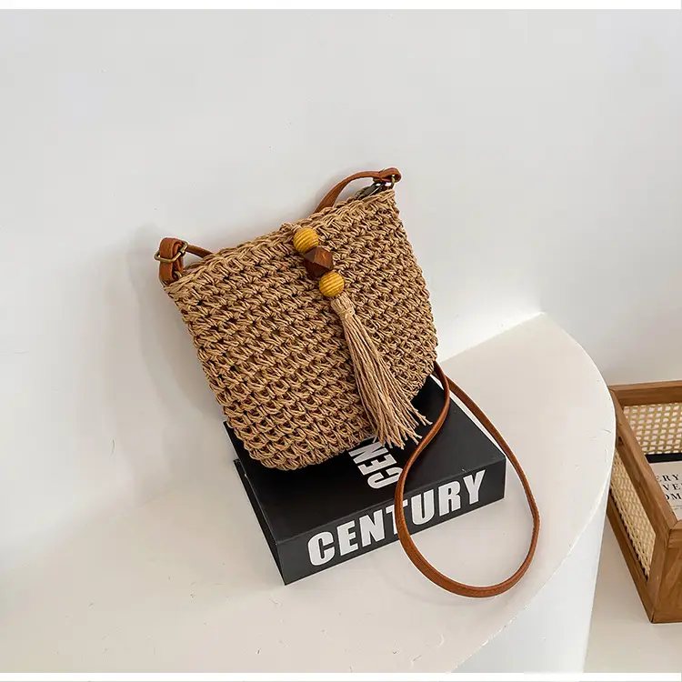 Bohemian Straw Tassel Shoulder Bag Brown 2026 — feature 23