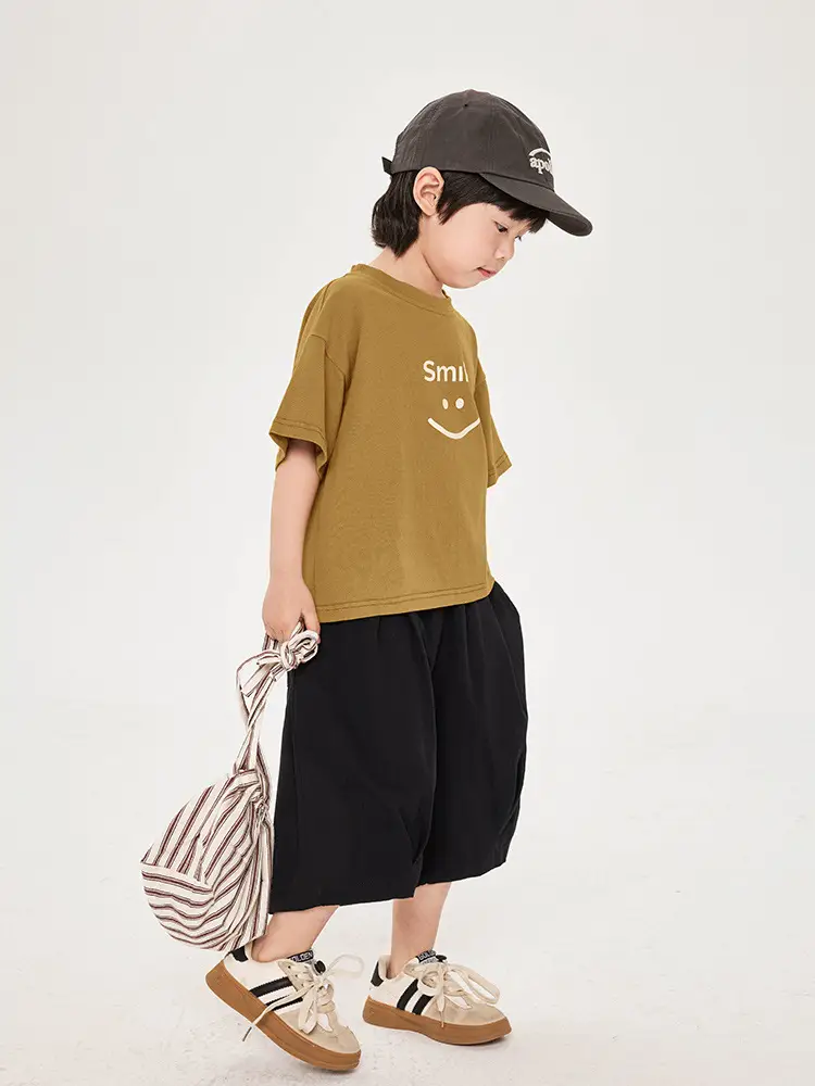 Boys T-Shirt Smiley Cotton Shorts Summer Wear - Image 4